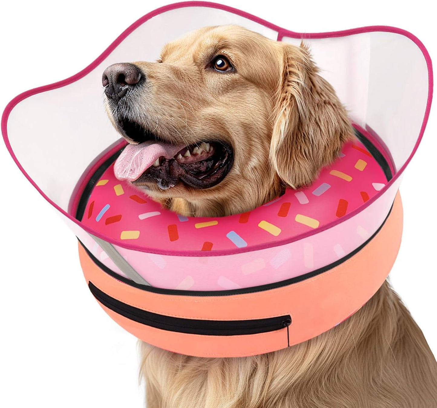 Raised Inflatable Dog Cone Collar to Stop Licking, Soft Dog Cone Alternative after Surgery, Doggie Neck Donut Collar for Small Medium Large Dogs