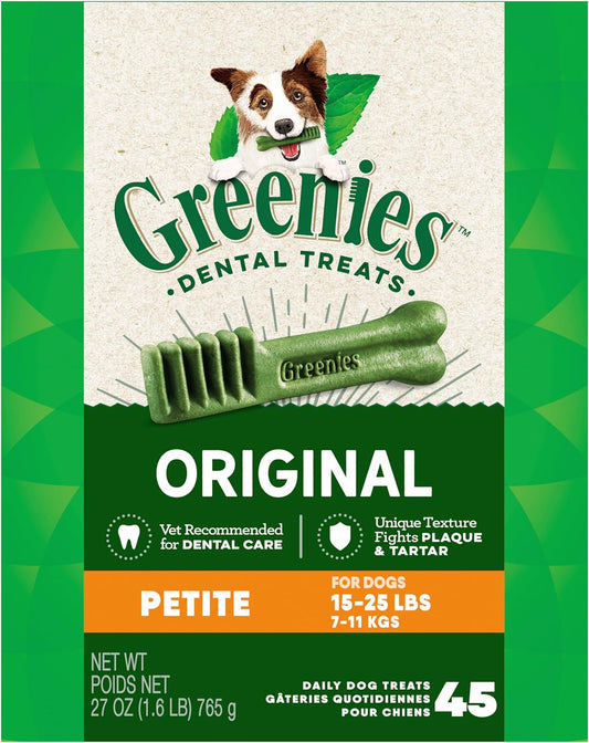 Original Petite Dental Dog Treats, 27 Oz. Pack (45 Treats)