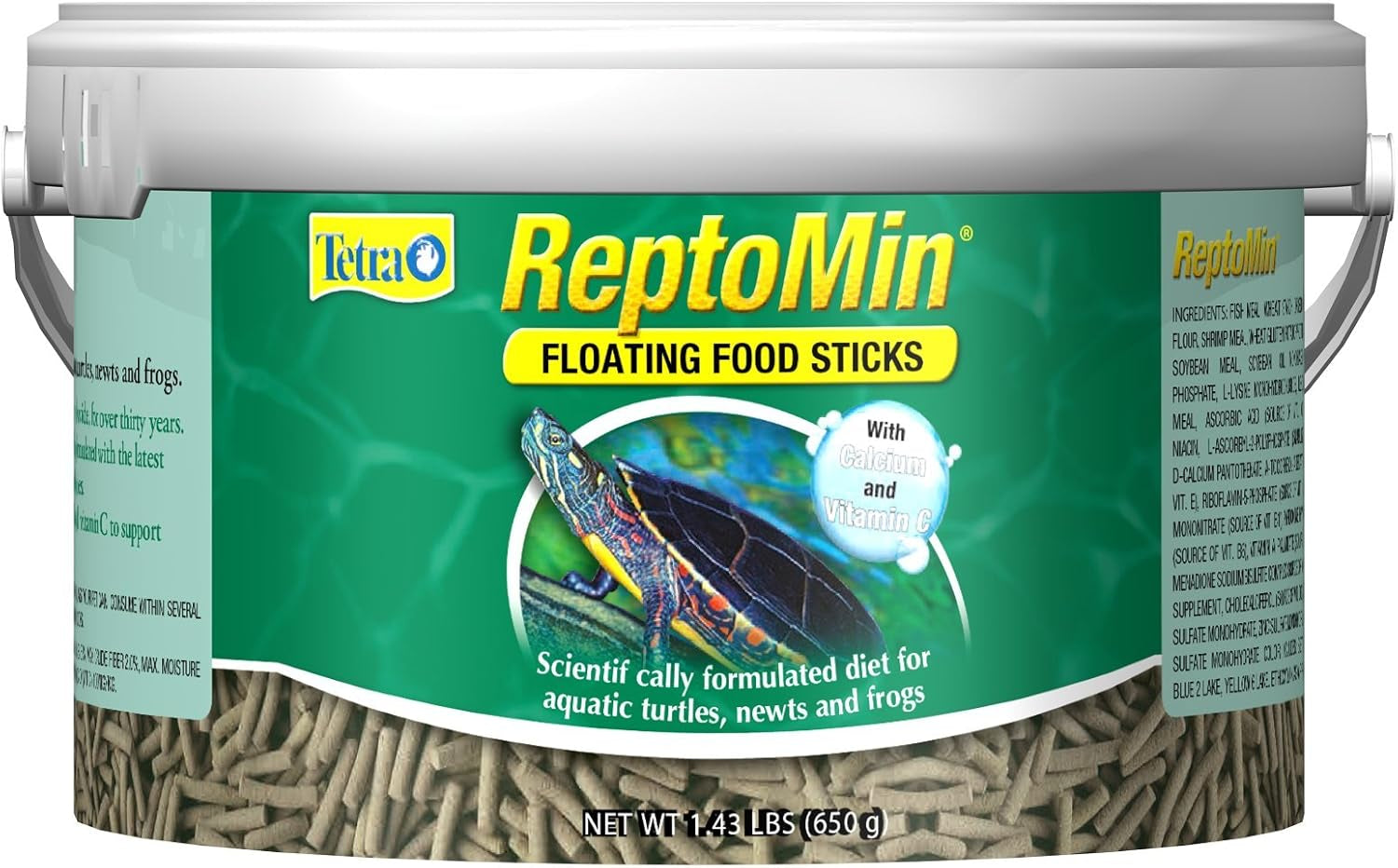 Reptomin Floating Food Sticks, for Aquatic Turtles, Newts and Frogs, 1.43 Pounds