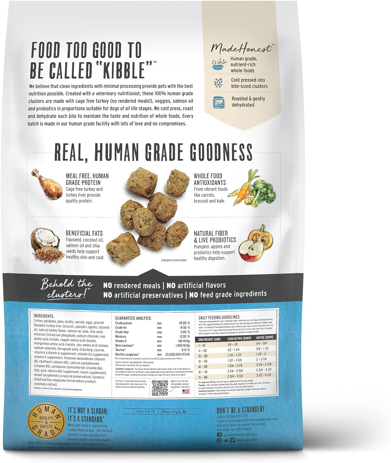 Whole Food Clusters Grain Free Turkey Dry Dog Food, 20 Lb Bag