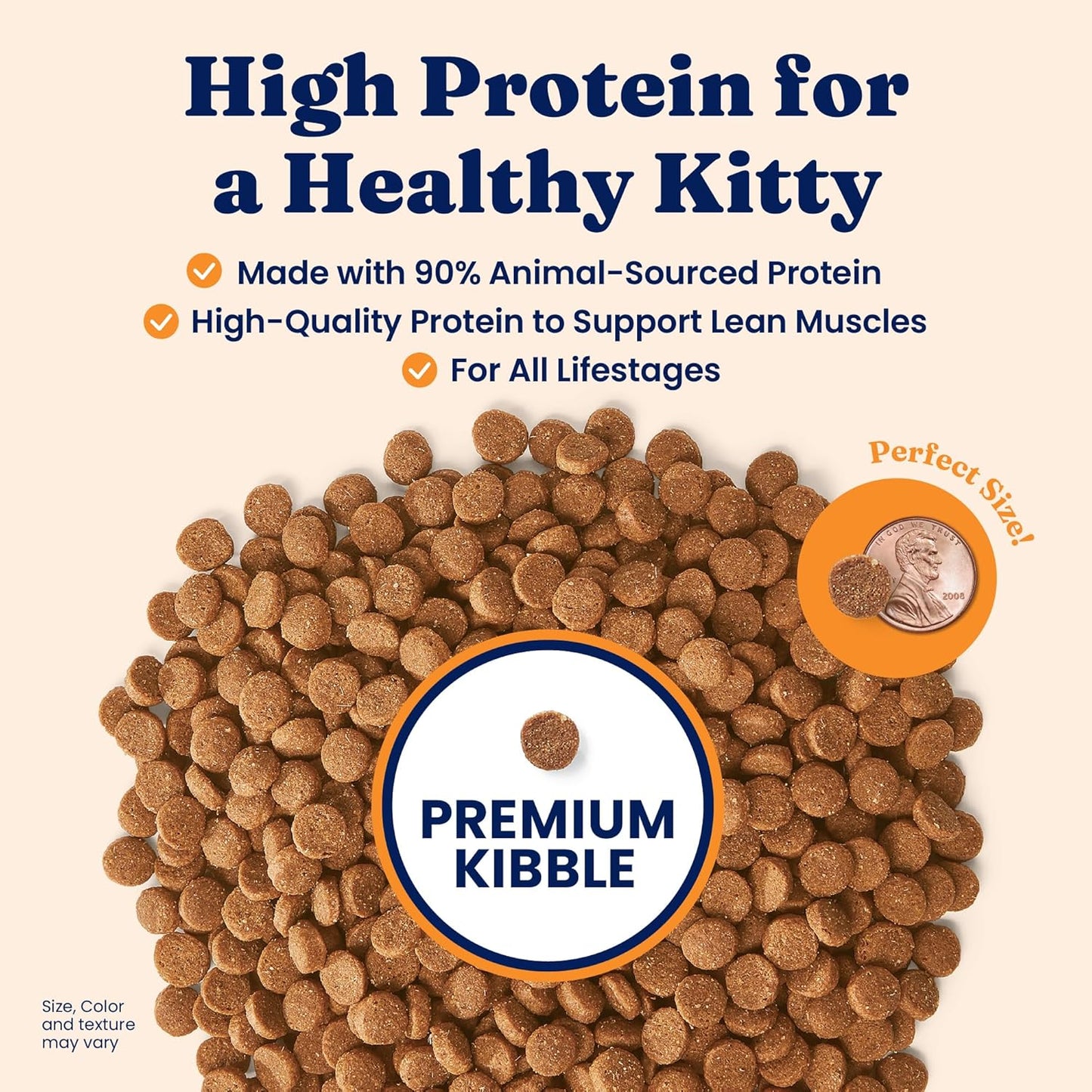High Protein Dry Cat Food - Grain Free & Gluten Free Chicken Cat Dry Food W/Probiotics for Gut Health & Digestion - High Fiber & Omega 3 - Low Carb Superfood Kibble for Cats All Ages -12LB