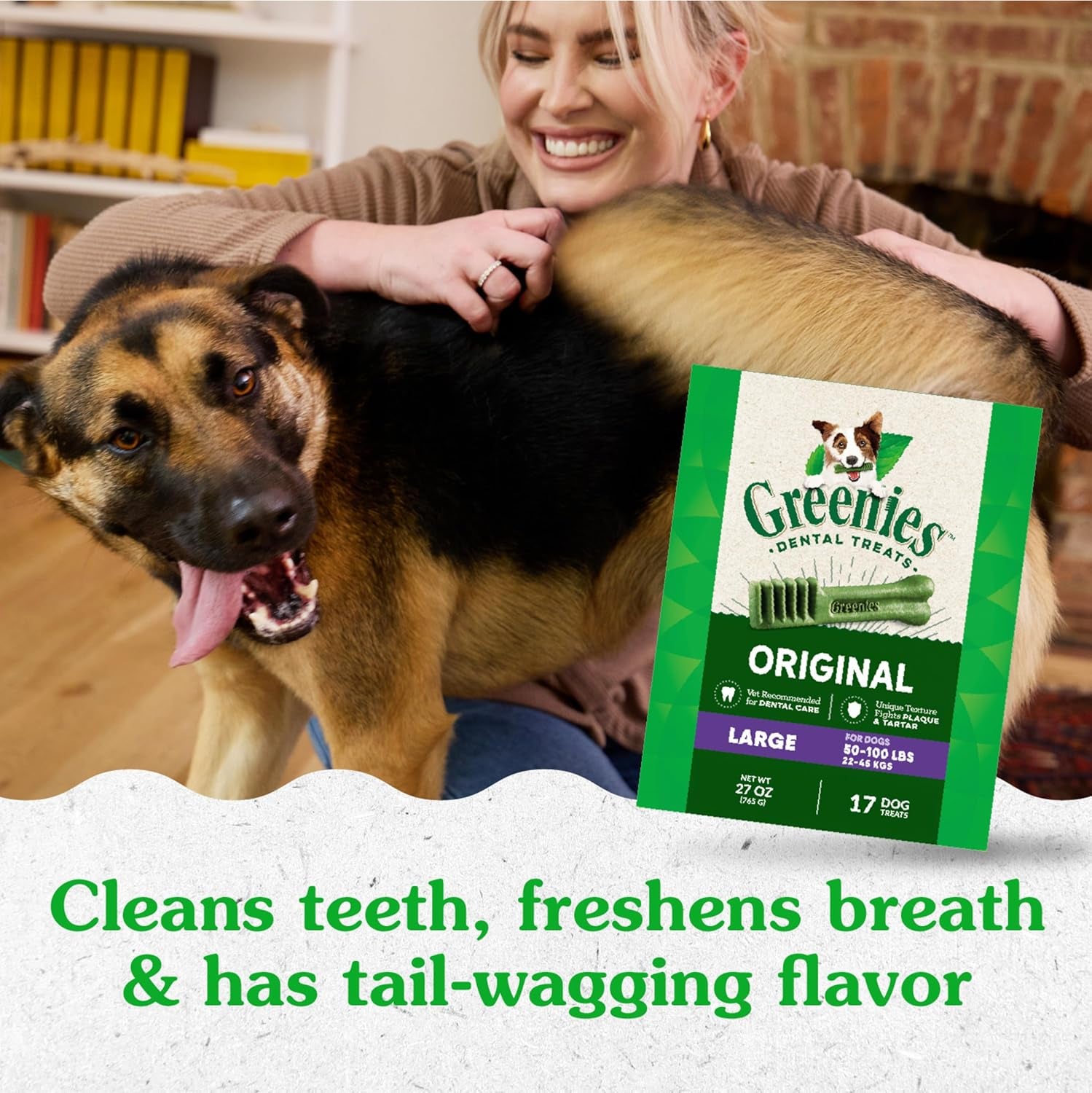 Original Large Dental Dog Treats, 27 Oz. Pack (17 Treats)