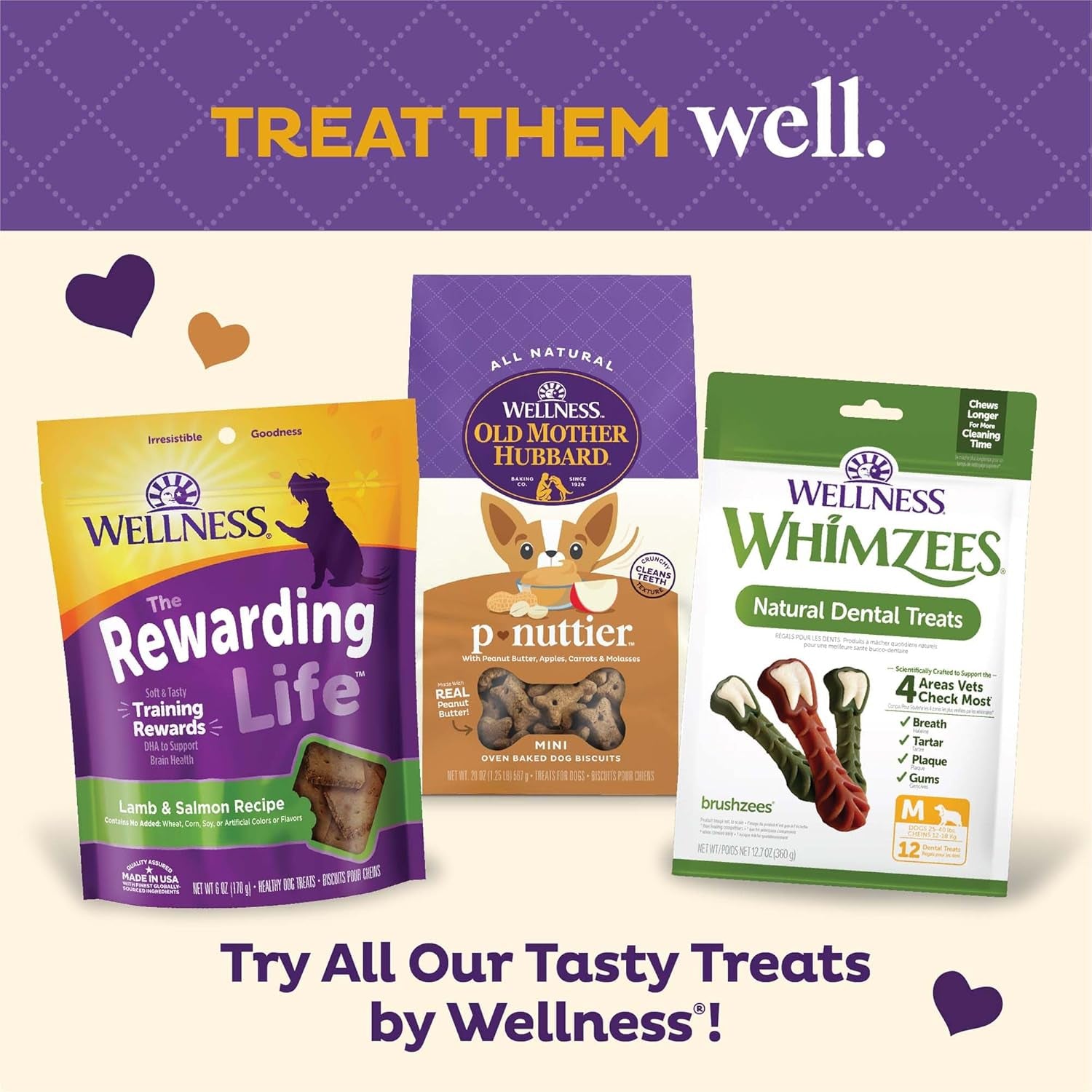 Wellness P-Nuttier Dog Biscuits, Natural, Training Treats, Peanut Butter Flavor, Mini Size, (6 Pound Box)