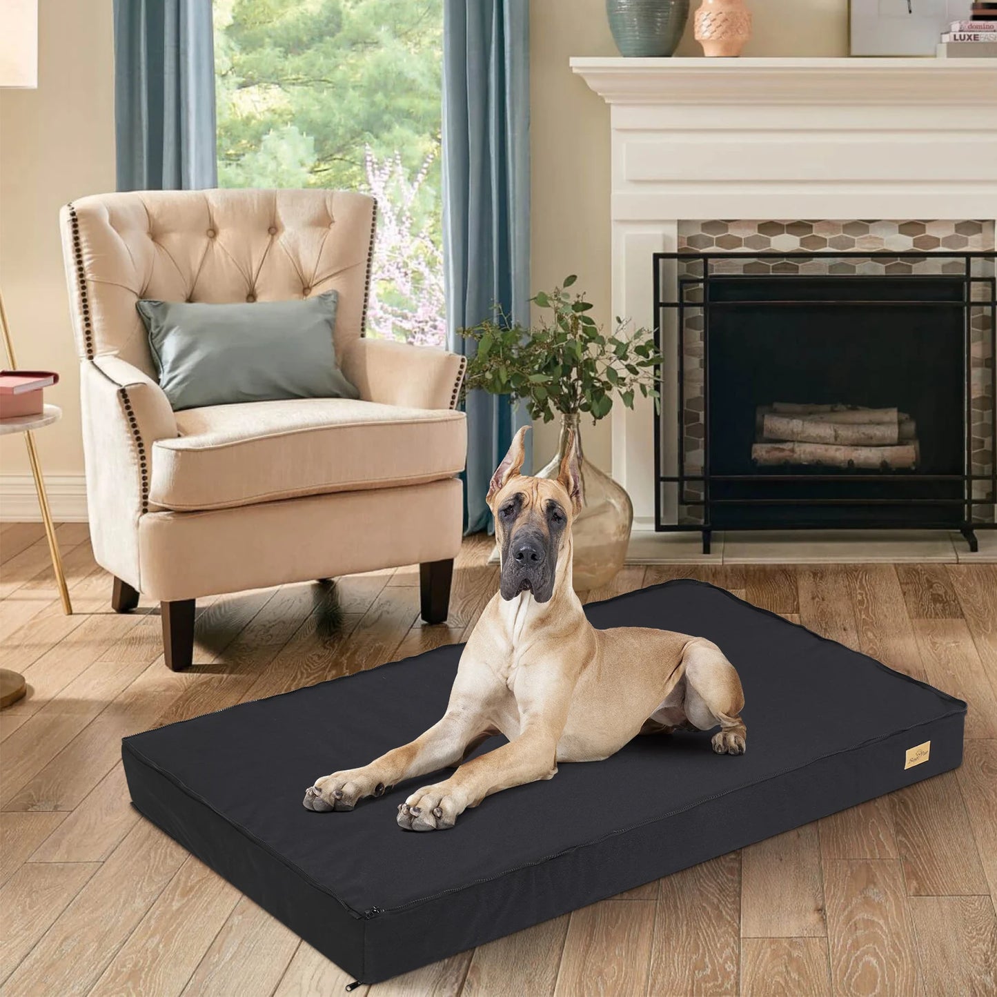 Washable Orthopedic Dog Bed for Large Dogs - Comfortable Foam Cushion for Crates & Kennels