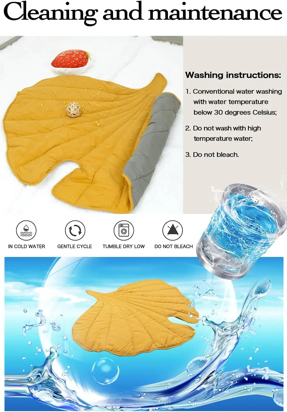 Reversible Leaf-Shaped Pet Mat - Soft, Washable Cotton Bed for Dogs & Cats - vippet.org