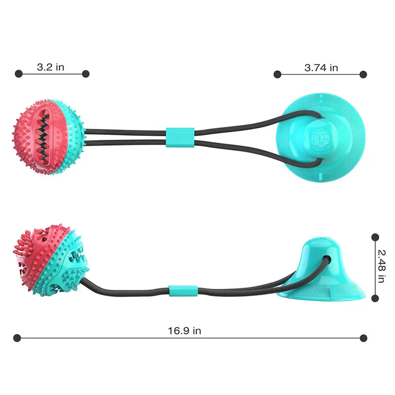 Suction Cup Dog Toy with Rope - Slow Feeder & Dental Clean