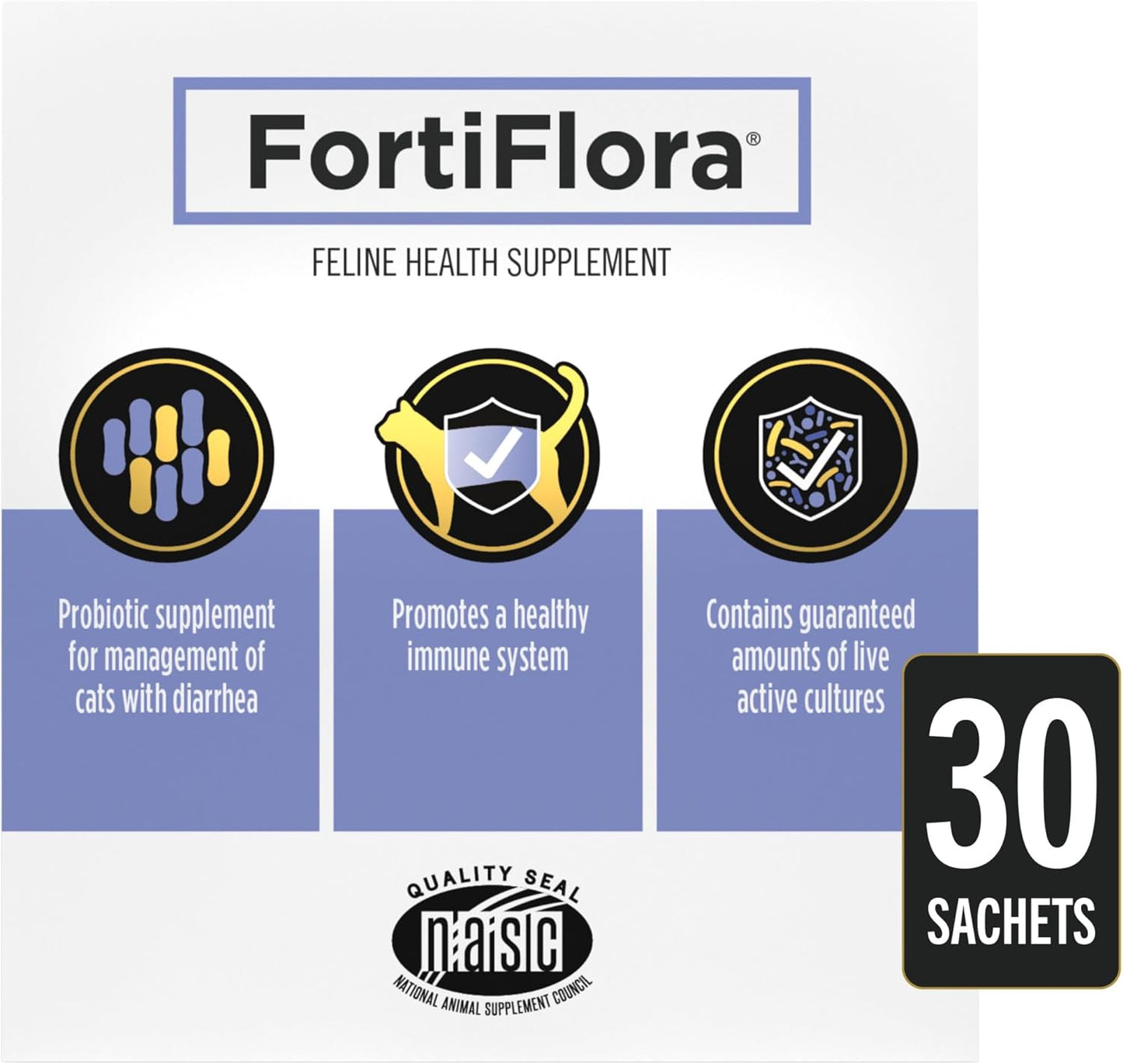 Purina Pro Plan Veterinary Supplements Fortiflora Cat Probiotic Supplement for Cats with Diarrhea - 30 Ct. Box