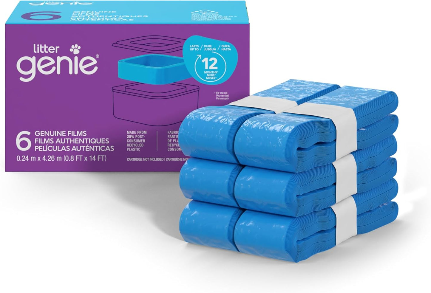 Refill Bags | Stand Alone Genuine Film 6 Pk | Compatible with  Standard and Jumbo Refills | Ultimate Odor Control Cat Litter Bags | up to 12 Months of Supply for One Cat