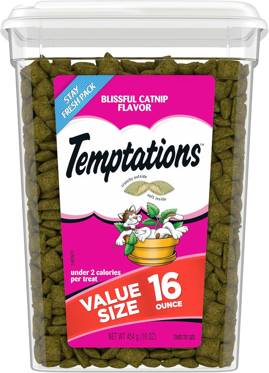 Classic Crunchy and Soft Cat Treats Blissful Catnip Flavor, 16 Oz. Tub