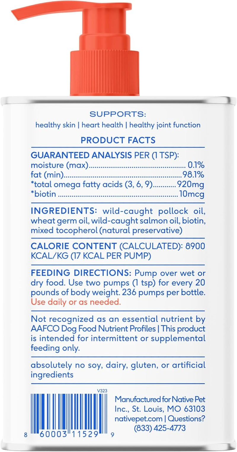 Omega 3 Fish Oil for Dogs & Cats - Promotes Healthy Skin, Shiny Coat, & Strong Joints - Made with Wild Alaskan Salmon Oil for Dogs – Tasty, Fast-Absorbing Omega 3 6 9 Liquid Supplement-16Oz
