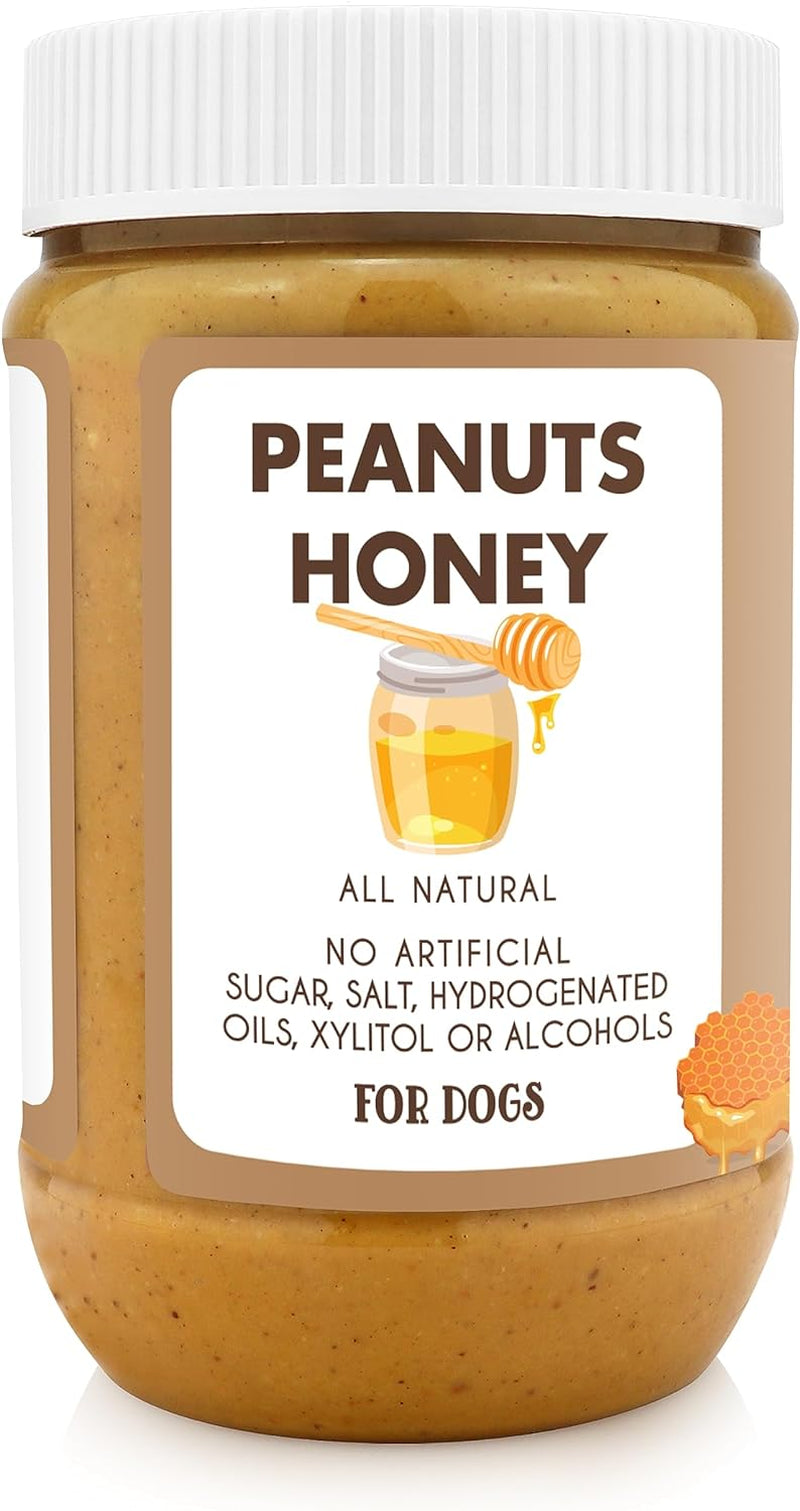 , Ruff Ruff Raw, Natural Dog Peanut Butter, Dog Treatmade in USA, (17 Oz Jars)
