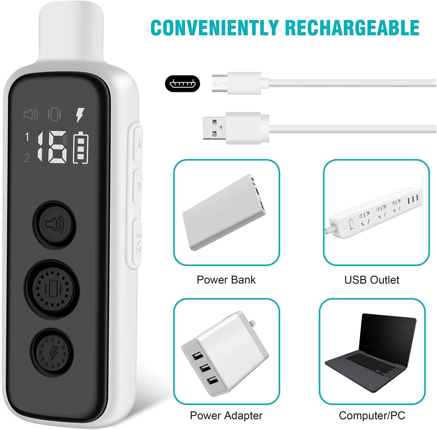 Shock Collar for Dogs - Waterproof Rechargeable Dog Electric Training Collar with Remote for Small Medium Large Dogs with Beep, Vibration, Safe Shock Modes (8-120 Lbs) (Grey)