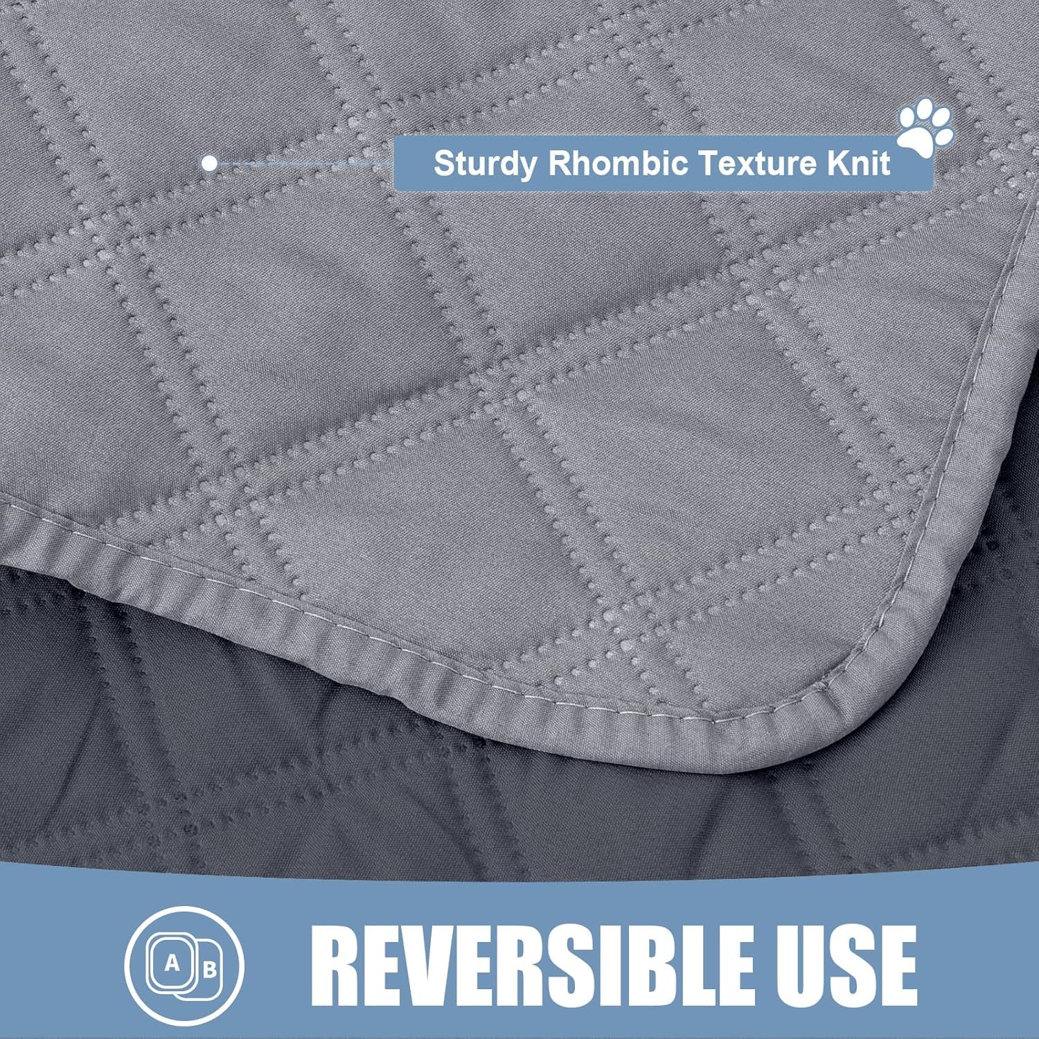 Waterproof Dog Bed Cover Pet Blanket, Soft Washable Dog Blanket for Furniture Bed Couch Sofa Reversible (30"X70", Grey/Dark Grey)