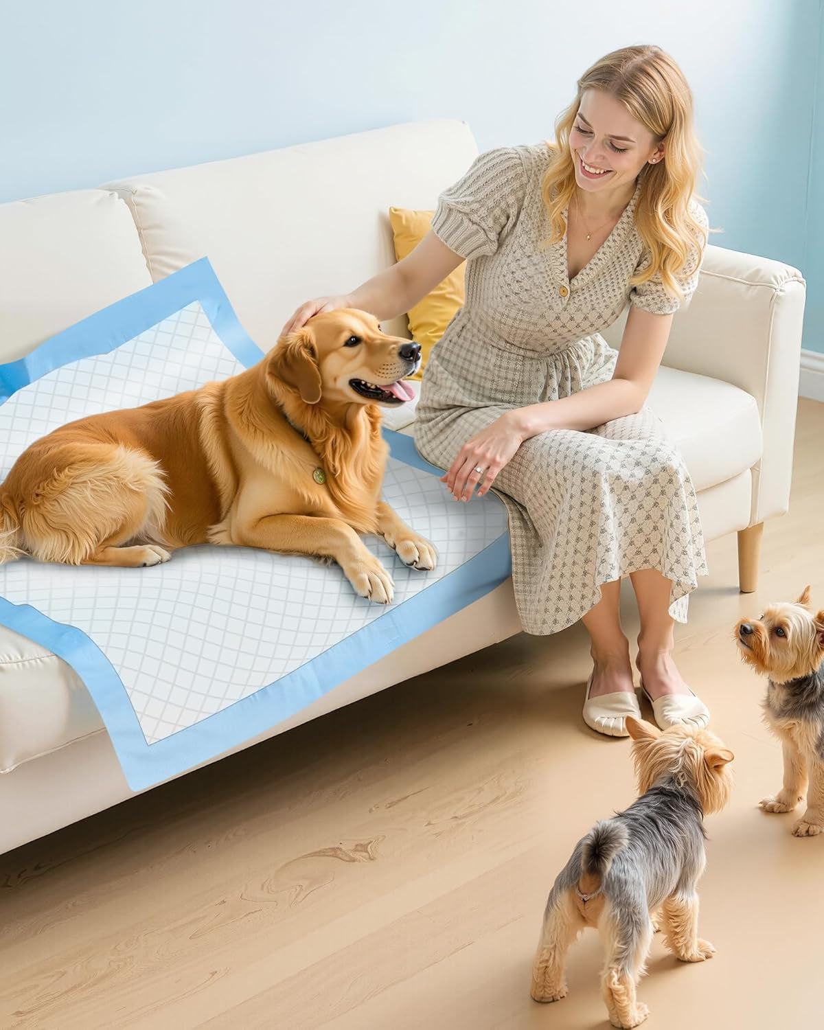 50-Pack X-Larg Puppy Pads - 34" X 28" Extra Large Pee Pads for Dogs with 6-Layer Leakproof Protection, Quick-Dry and Disposable Dog Pads with High Absorbency for Easy Potty Training