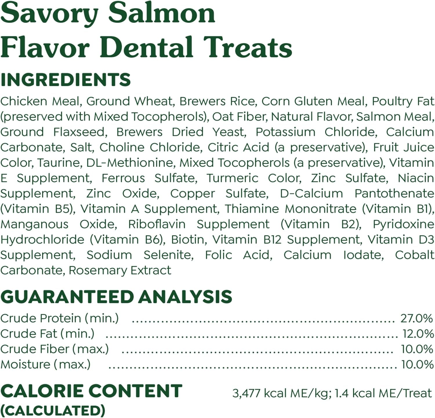 Feline Adult Dental Cat Treats, Savory Salmon Flavor, 21 Oz. Tub