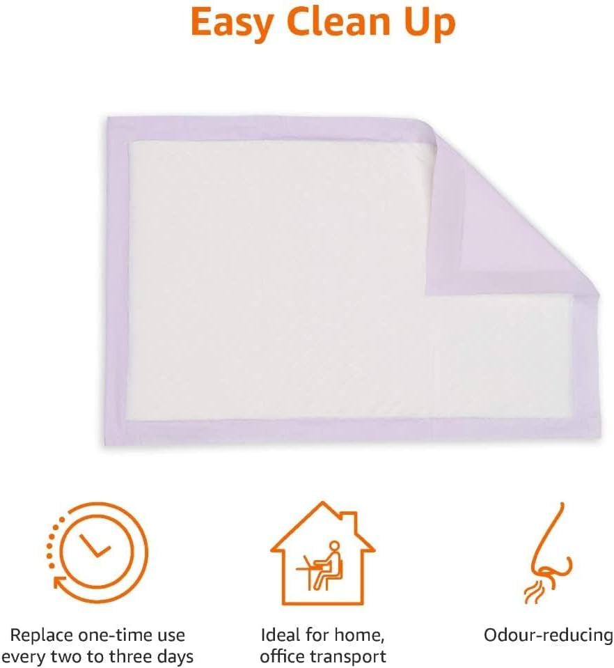 Cat Pee Pads, 100 Count, Universal Fit for Litter Box, Odor Control with Fresh Scent, White/Purple