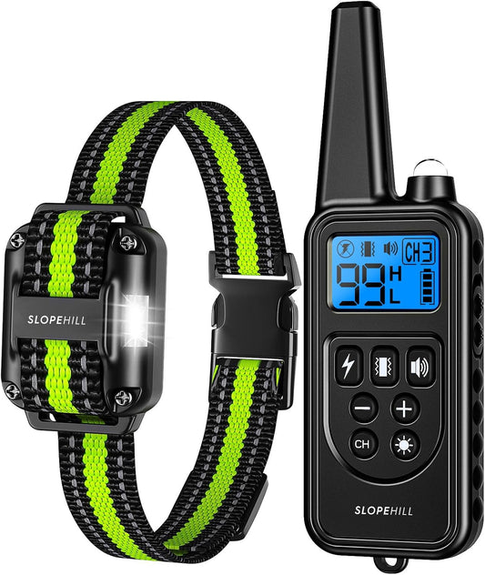Dog Training Collar with 7 Training Modes, 4200Ft Remote Electronic Dog Shock Collar, Electric Shock Collar for Small Medium Large Dogs (Green)