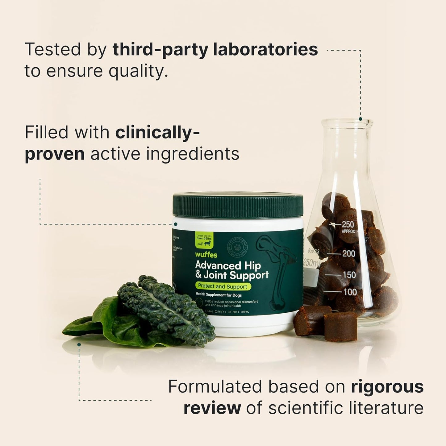 Chewable Dog Hip & Joint Supplement - Glucosamine & Chondroitin Chews - Dog Joint Supplements & Vitamins - Extended Joint Care (Large Breed (Over 65 Lbs), 60 Chews (Pack of 2))