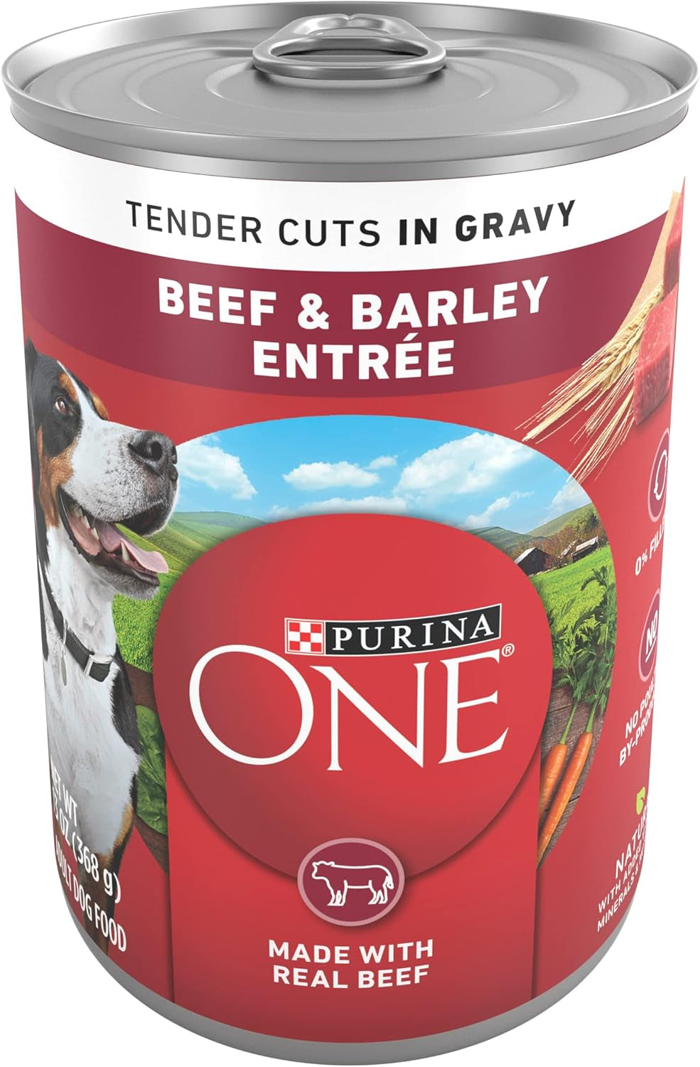 Natural Wet Dog Food Gravy, Tender Cuts in Gravy Beef and Barley Entrée - 13 Ounce (Pack of 12)