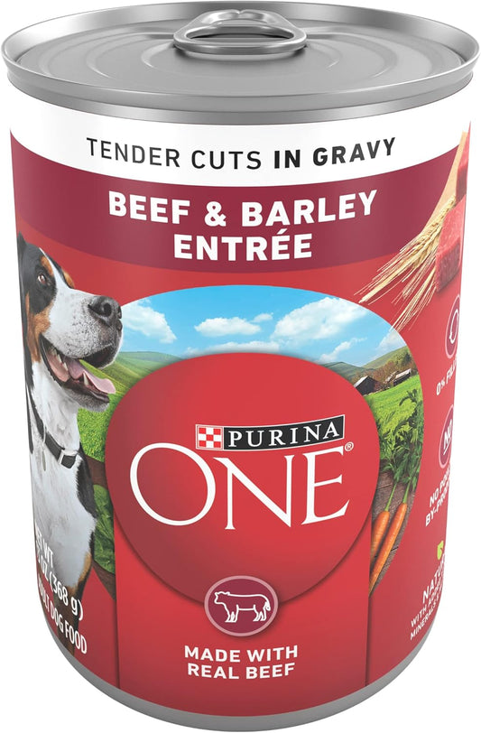 Natural Wet Dog Food Gravy, Tender Cuts in Gravy Beef and Barley Entrée - 13 Ounce (Pack of 12)