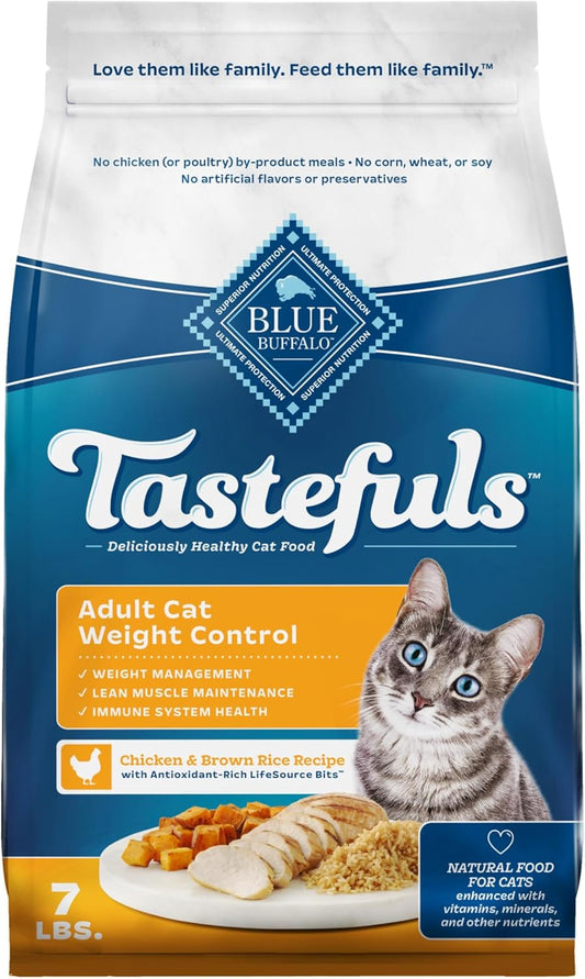 Tastefuls Natural Food for Adult Cats, Weight Control, 7-Lb. Bag