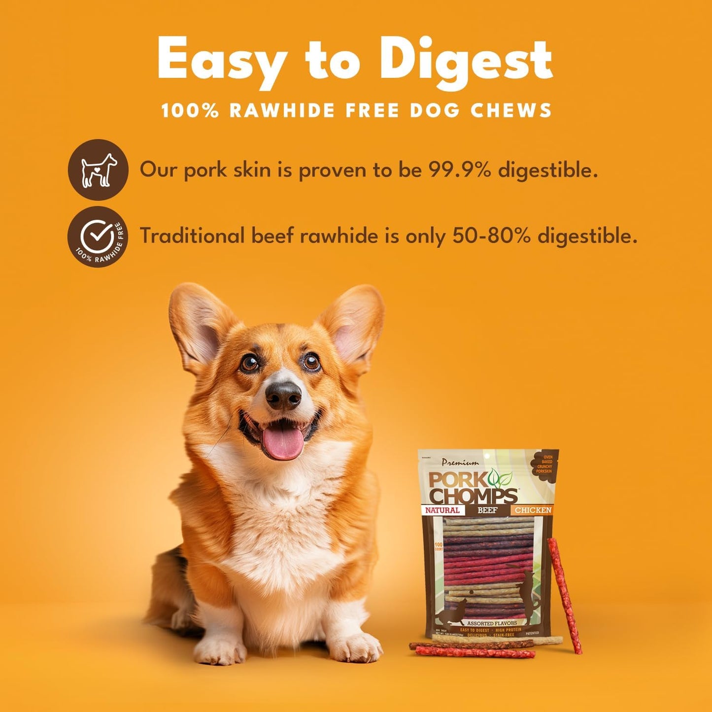 Dog Chews, 5-Inch Munchy Sticks, Assorted Flavors, 100 Count