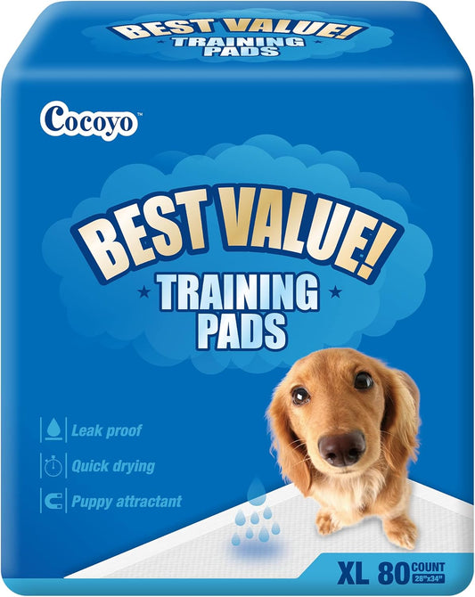 Best Value Training Pads, 28" by 34" XL, 80 Count,Blue and White