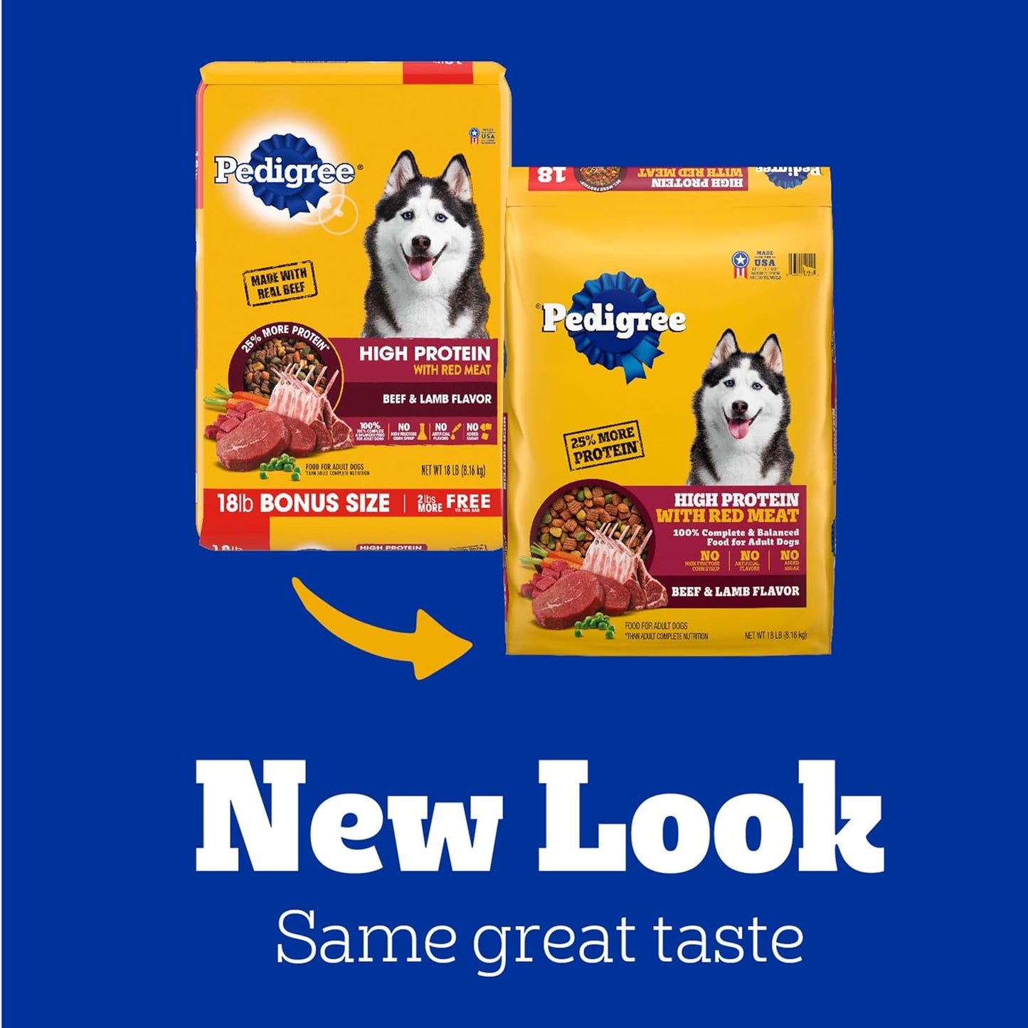 High Protein Adult Dry Dog Food, Beef and Lamb Flavor, 18 Lb. Bag