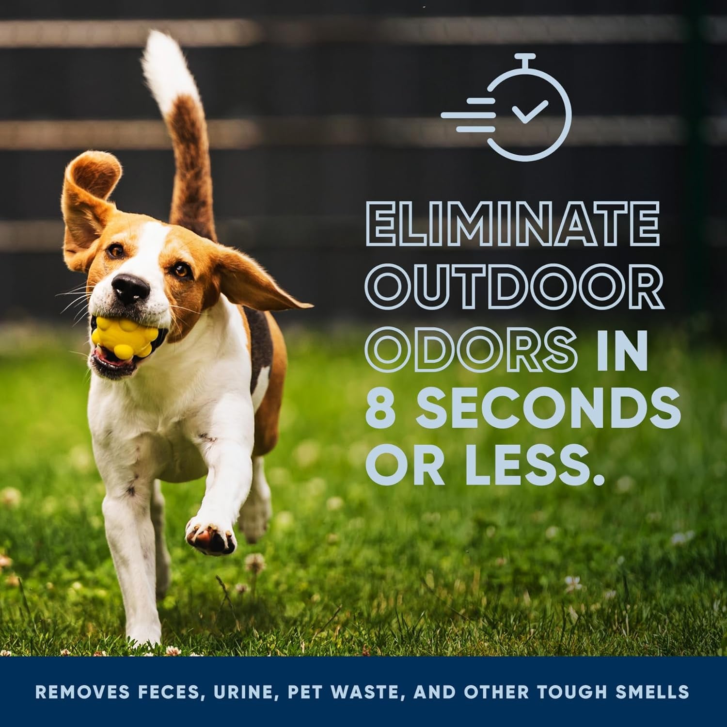 Outdoor Odor Eliminator outside Dog Urine Enzyme Cleaner Powerful Pet, Cat, Animal Scent Deodorizer | Professional Strength for Yard, Turf, Kennels, Patios, Decks (128 OZ)