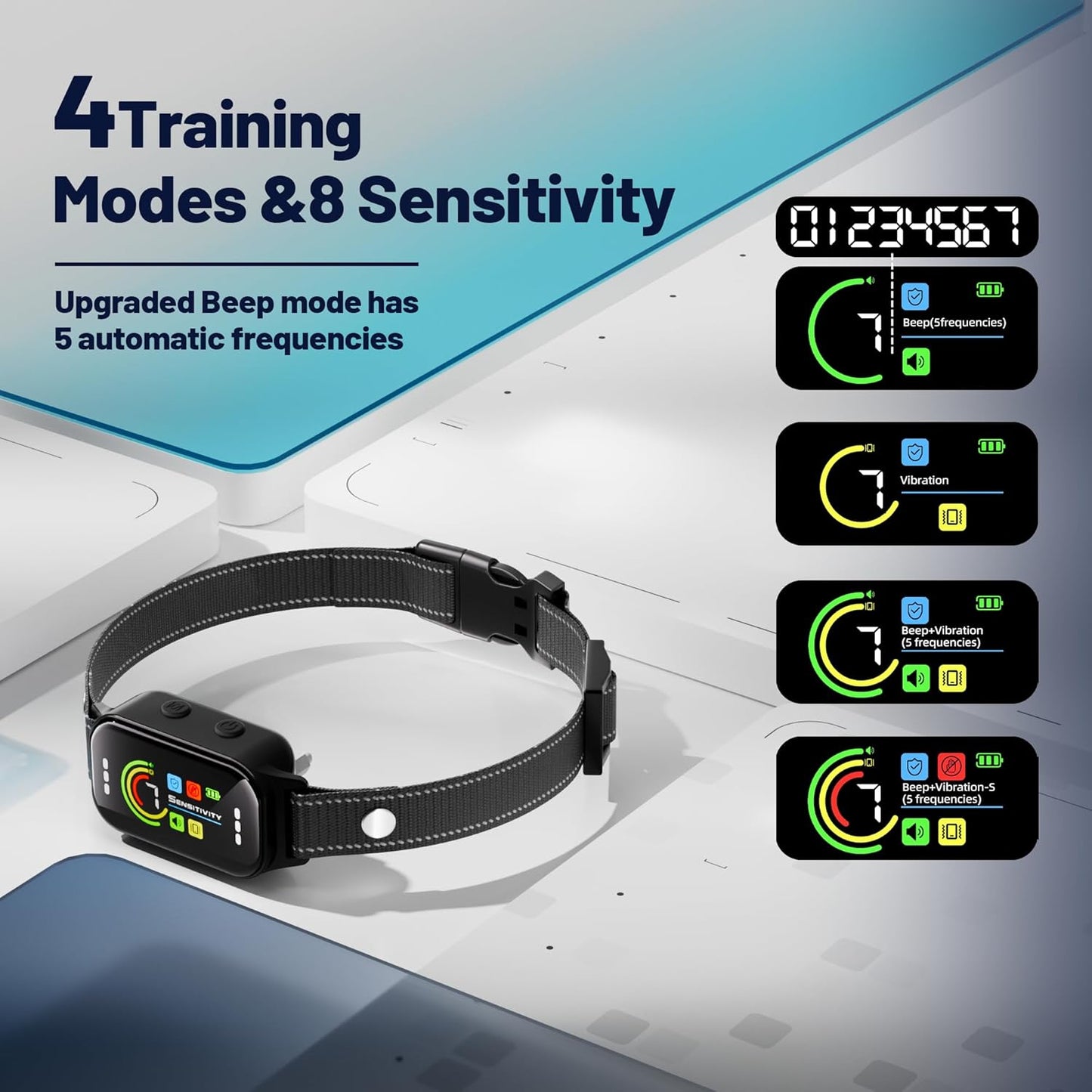 Dog Bark Collar 2 Pack, Bark Collar for Large Medium Small Dogs 8-120Lbs, AUTO Barking Collar, Bark Training Collar with 7-Level Sensitivity + 5 Safety Modes Humane Training System