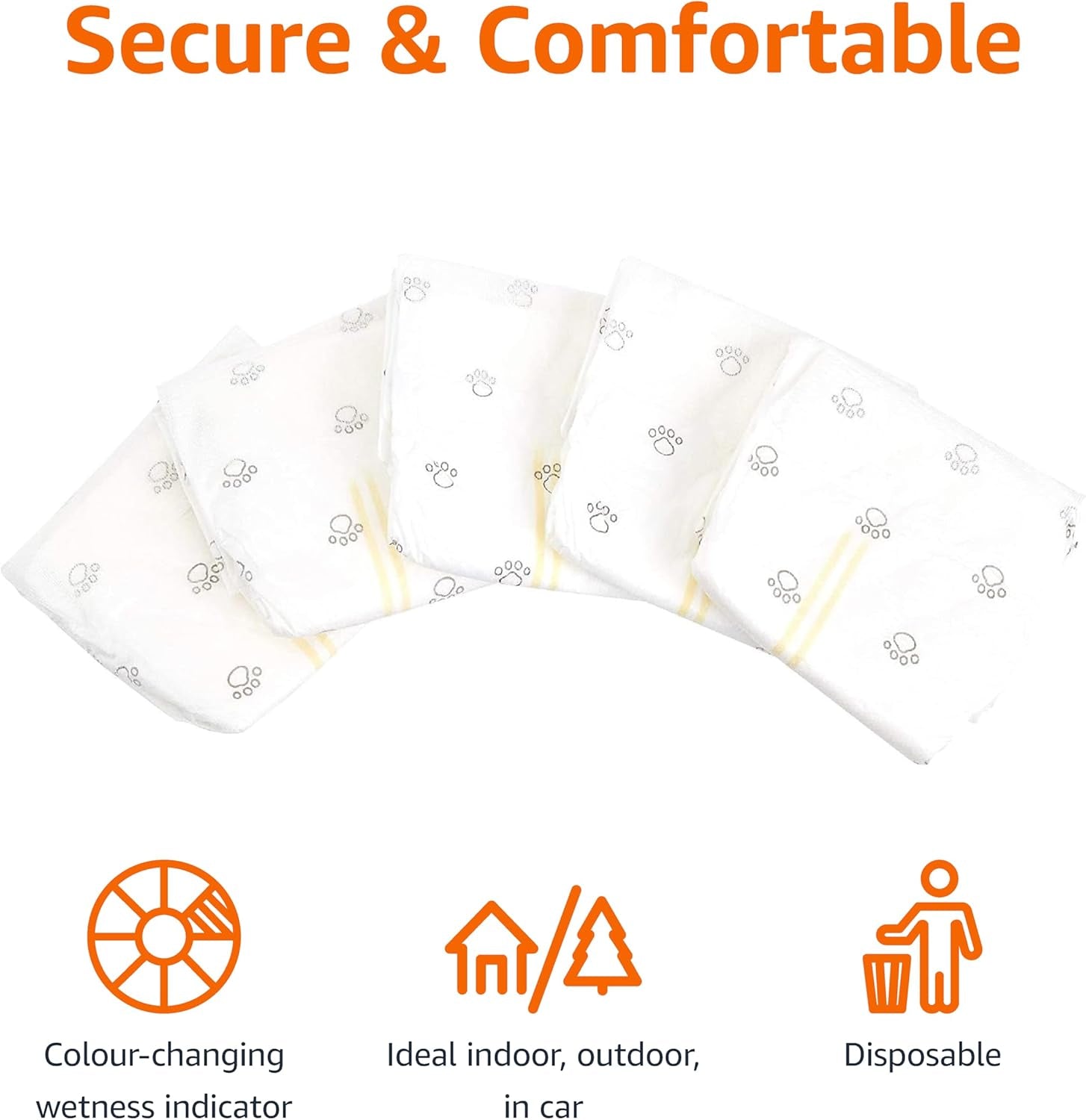 Male Dog Diapers, 30 Count, X-Small, Ultra Absorbent Disposable Wrap with Secure Fit, Leakproof and Comfortable