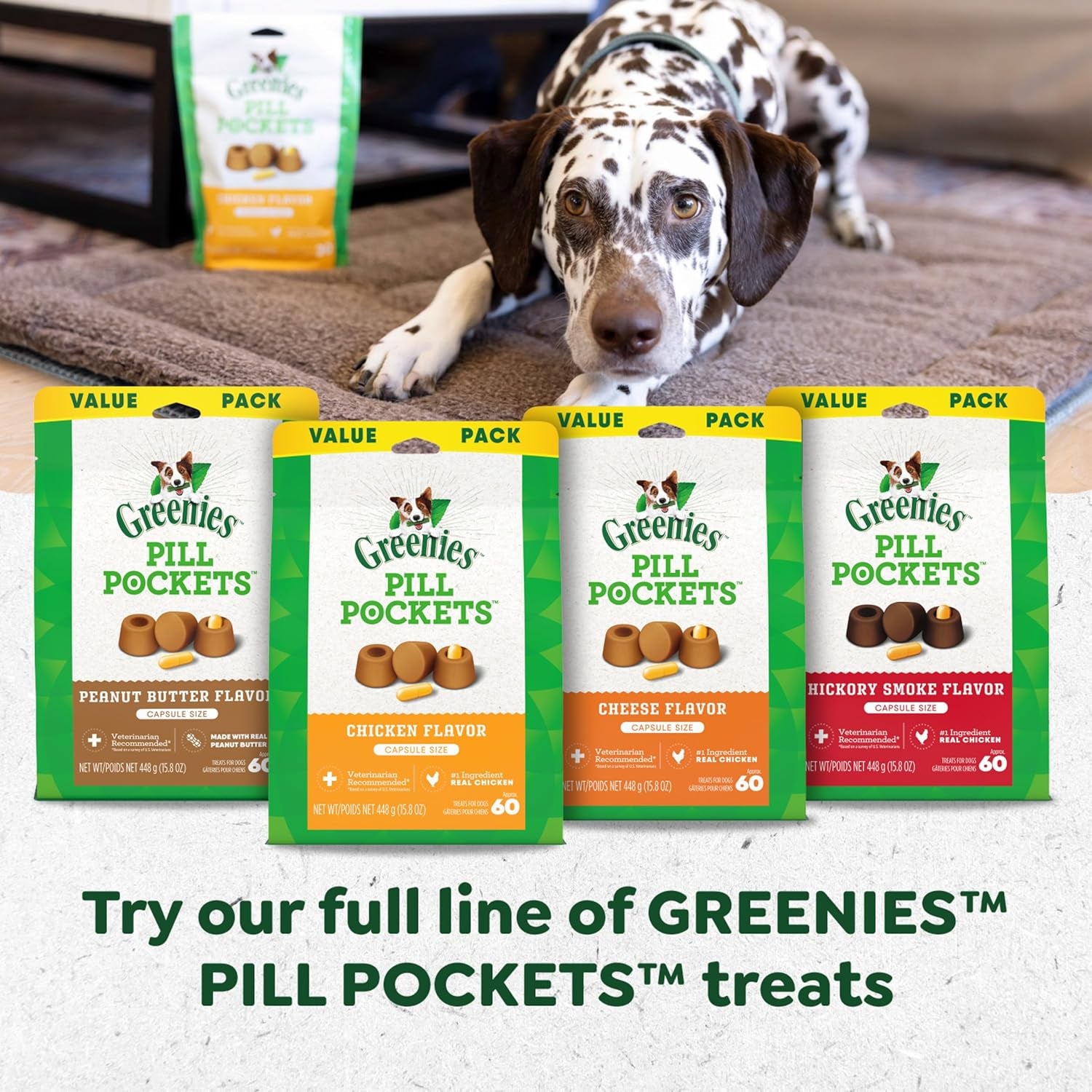 Pill Pockets for Dogs Small Size, Soft Dog Treats, with Real Peanut Butter, 3.2 Oz. Pouch (30 Treats)