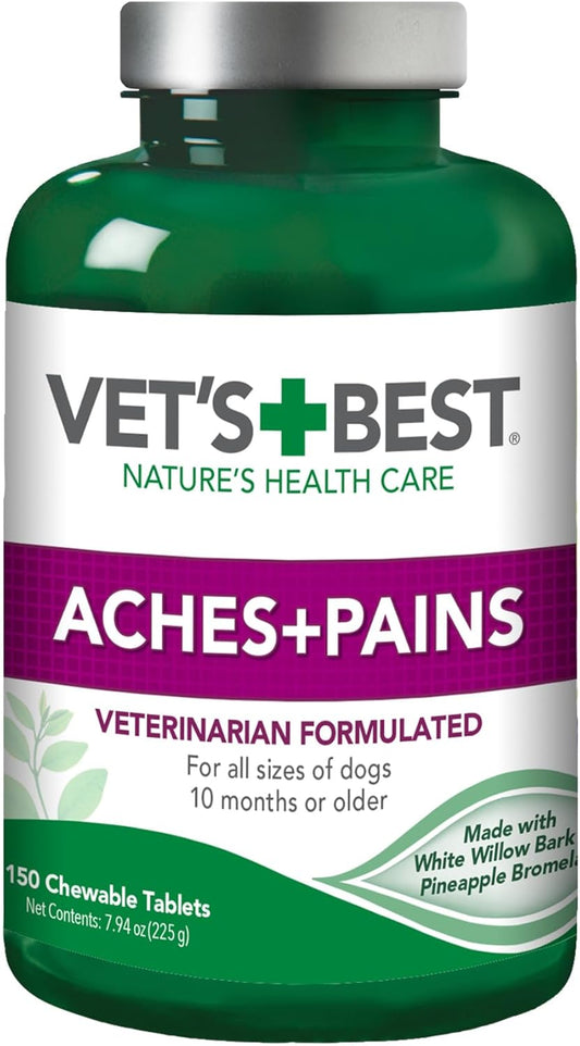 Vet’S Best Dog Pain Relief Supplement, Natural Aspirin Alternative for Hip & Joint Support, Arthritis & Aches Relief Tablets for Dogs, 150 Count
