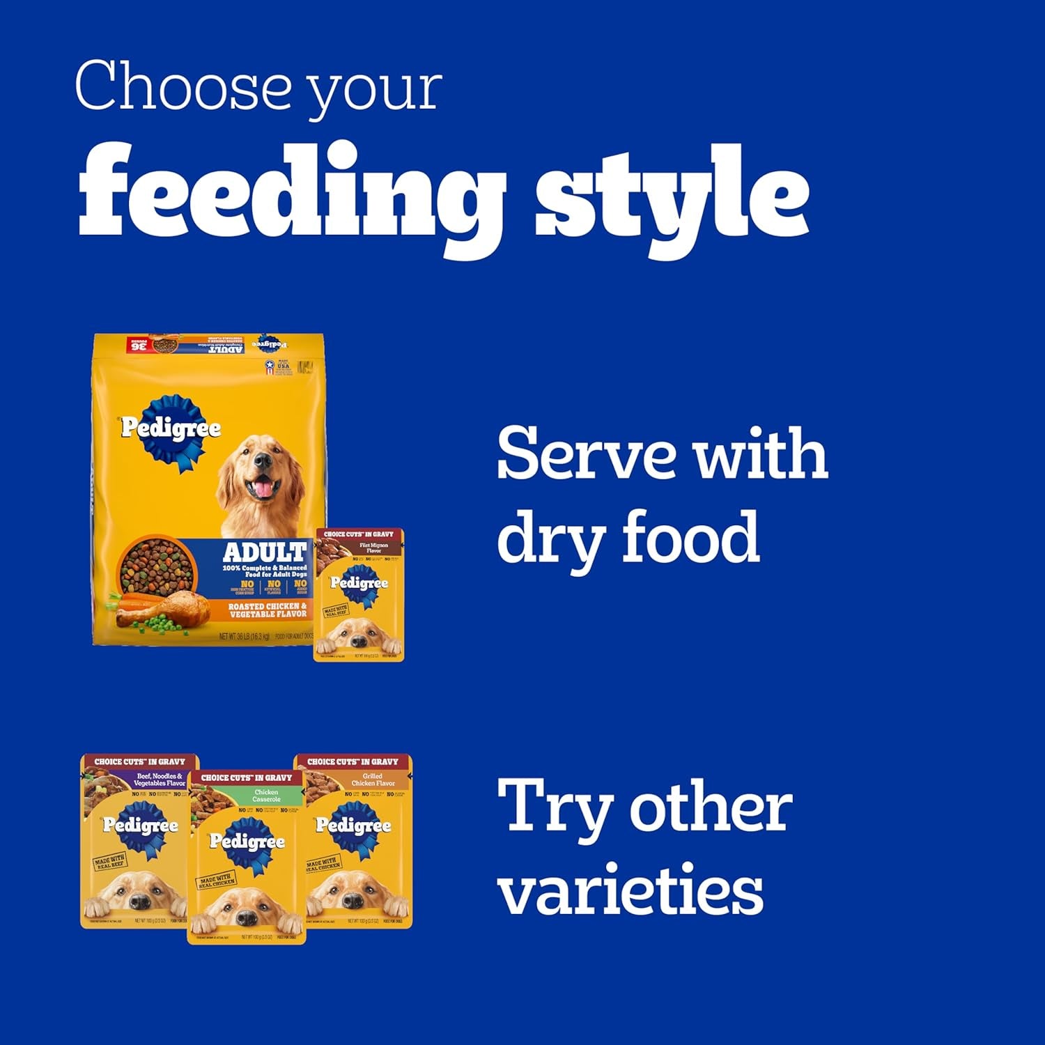 Choice Cuts in Gravy Adult Soft Wet Dog Food 16-Count Filet Mignon Flavor, 3.5 Oz Pouches