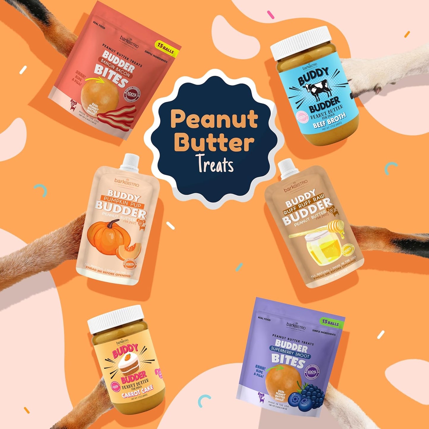 , Ruff Ruff Raw, Natural Dog Peanut Butter, Dog Treatmade in USA, (17 Oz Jars)