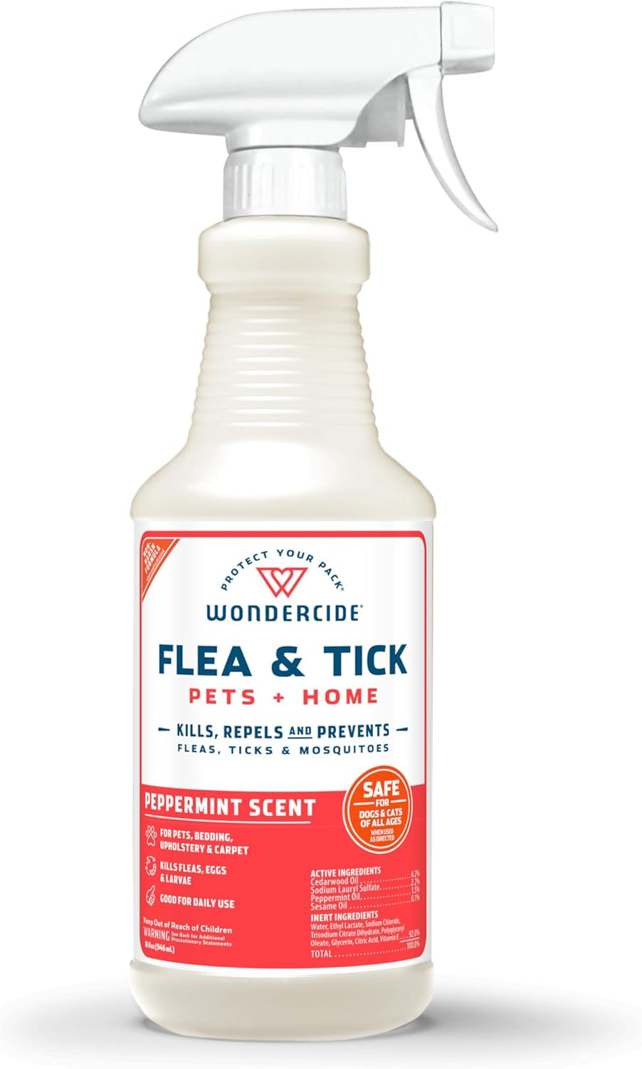 - Flea, Tick & Mosquito Spray for Dogs, Cats, and Home - Control, Prevention, Treatment - with Natural Essential Oils - Pet and Family Safe - Peppermint 16 Oz