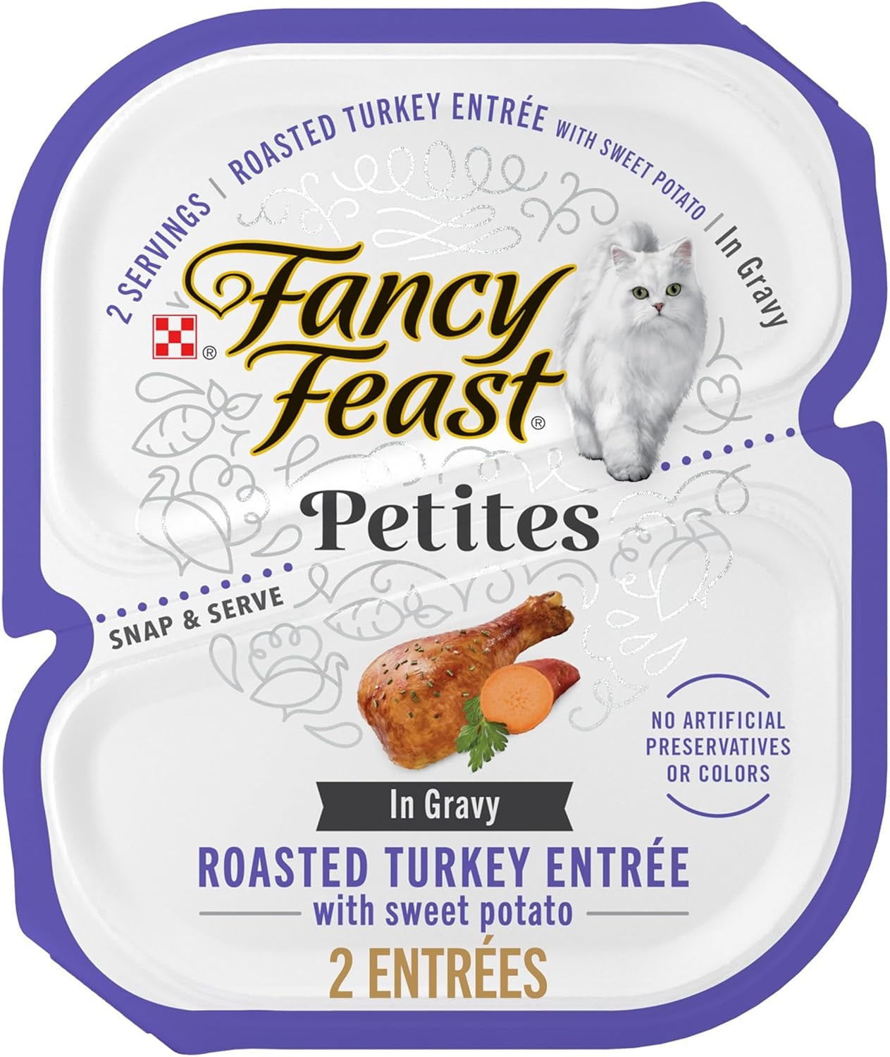 Purina  Petites with Roasted Turkey Entrée with Sweet Potato in Gravy Gourmet Wet Cat Food - (Pack of 12) 2.8 Oz. Tubs