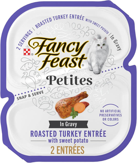 Purina  Petites with Roasted Turkey Entrée with Sweet Potato in Gravy Gourmet Wet Cat Food - (Pack of 12) 2.8 Oz. Tubs