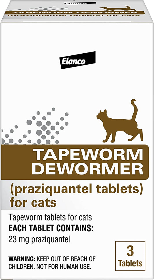Tapeworm Dewormer (Praziquantel Tablets) for Cats and Kittens 6 Weeks and Older, 3-Count