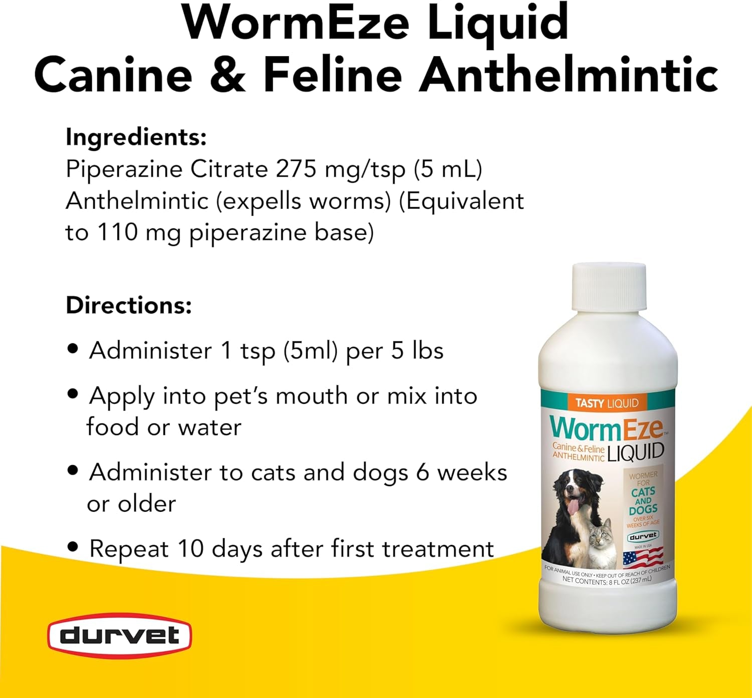 Wormeze Liquid Canine & Feline Antihelmintic, 8 Oz