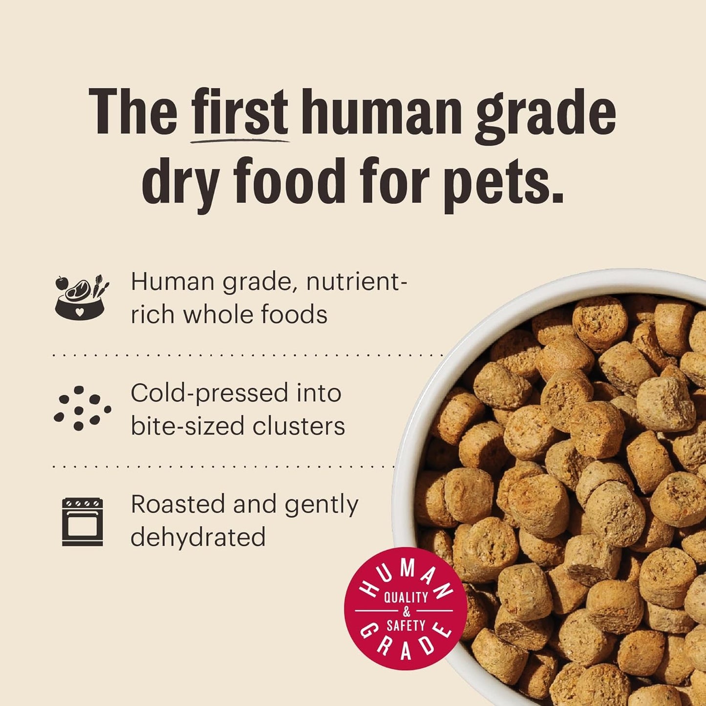 Whole Food Clusters Human Grade Dry Dog Food - Grain Free Turkey 5 Lbs