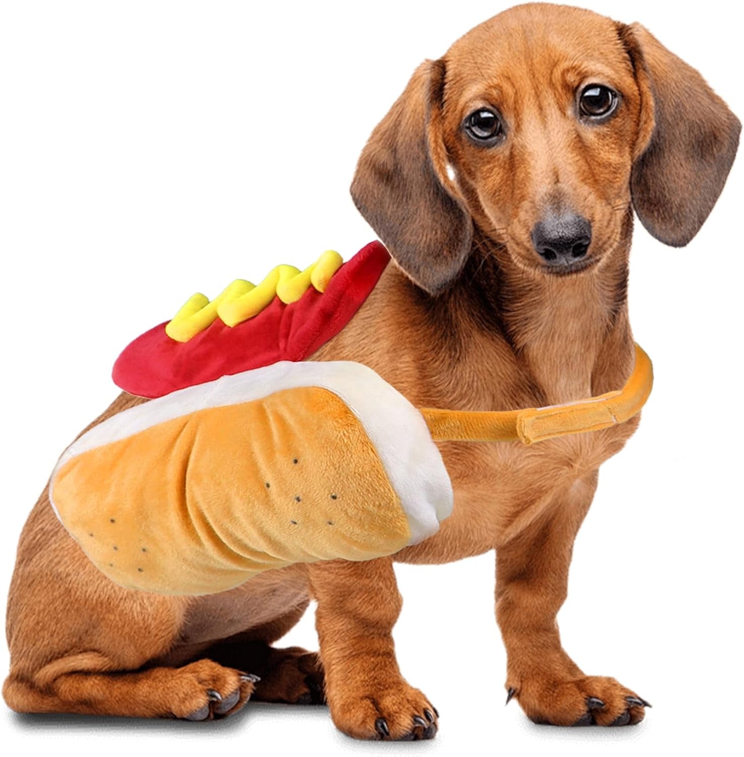 Dog Hot Dog Costume, Dog Halloween Costumes Funny Pet Hot Dog Costume for XS Small Medium Dogs Cats Pets (Large)