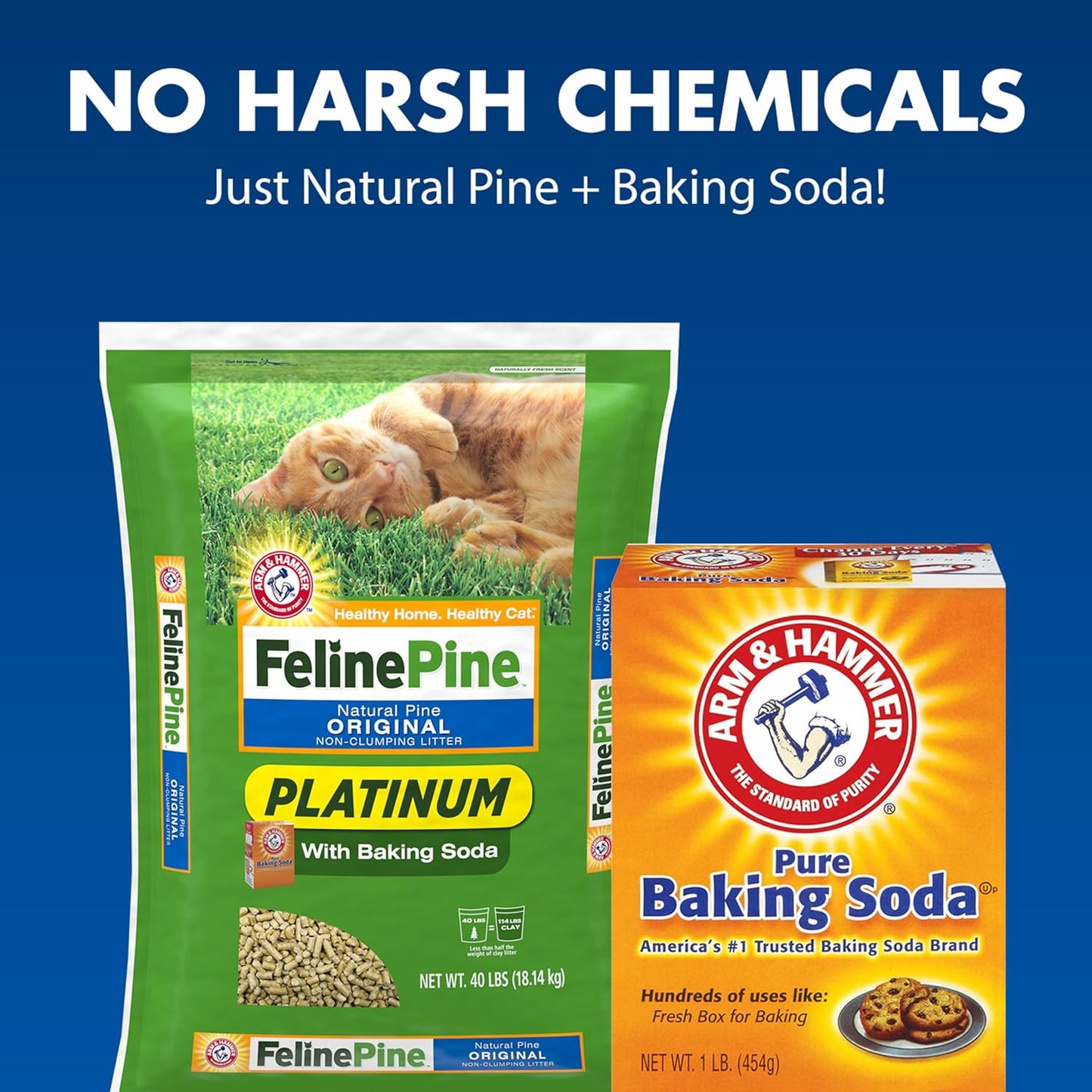 Feline Pine Platinum Non-Clumping Cat Litter, Feline Pine Cat Litter 18Lb