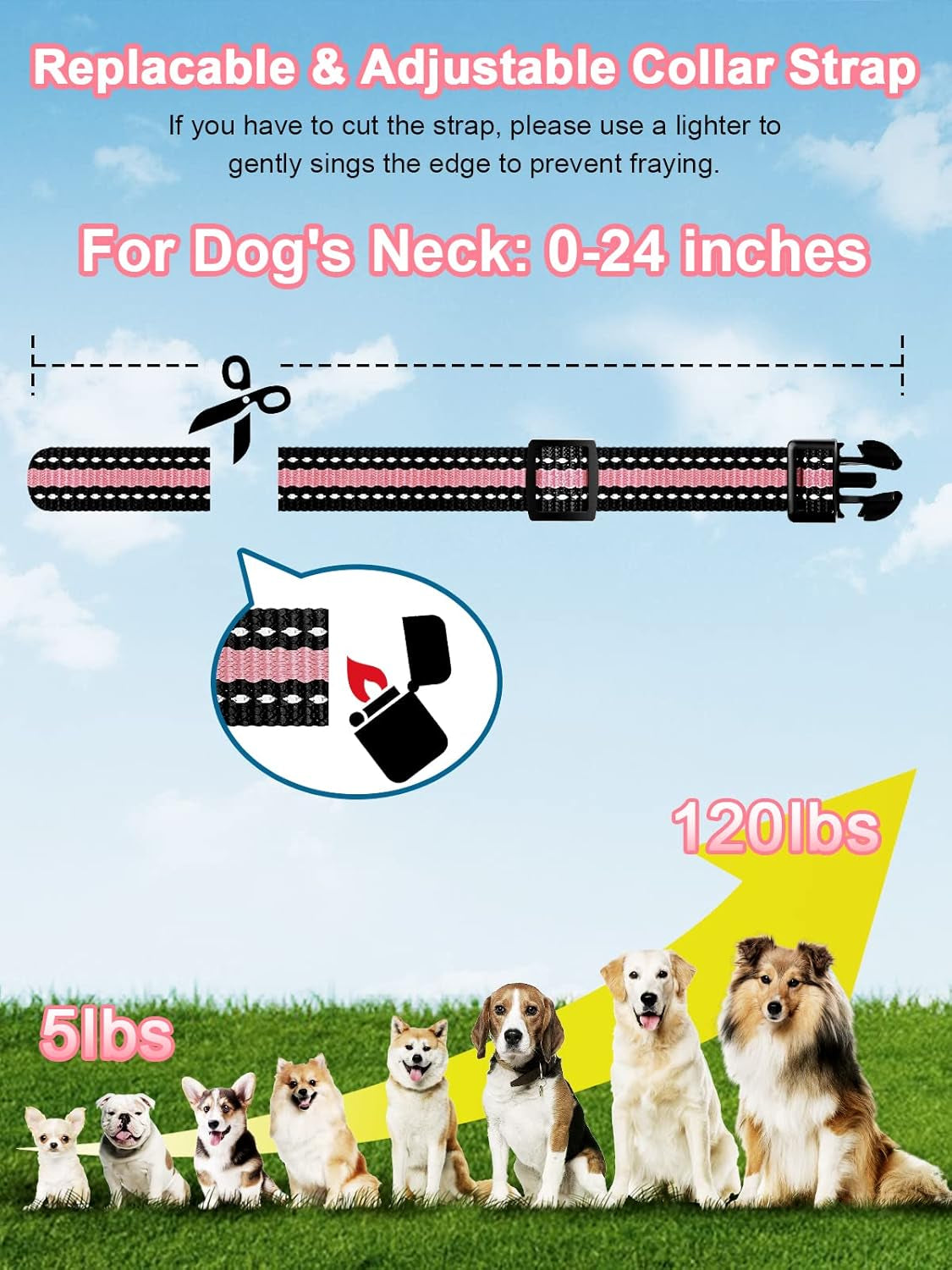 Dog Shock Collar 2 Dogs (5-120Lbs) - 3300 Ft Waterproof Training Collar for Dogs Large Medium Small with Rechargeable Remote, Beep (1-8) Vibration (1-16) and Humane Shock (1-99) Modes