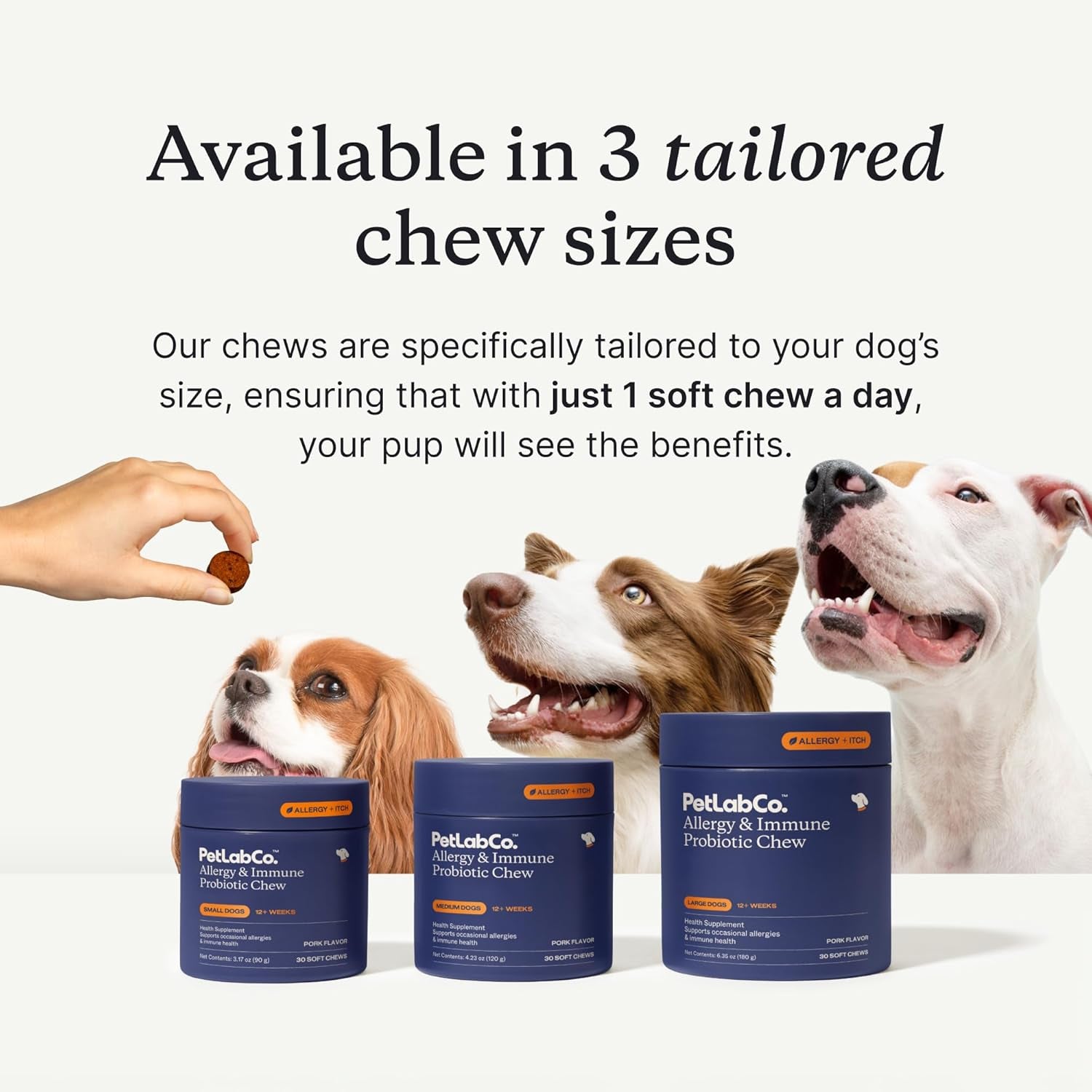 Allergy & Immune Daily Probiotics for Dogs. Supports Yeast Production, Seasonal Allergies, Intermittent Itchiness, Gut & Digestive Health - 30 Chews for Small Dogs - Packaging May Vary