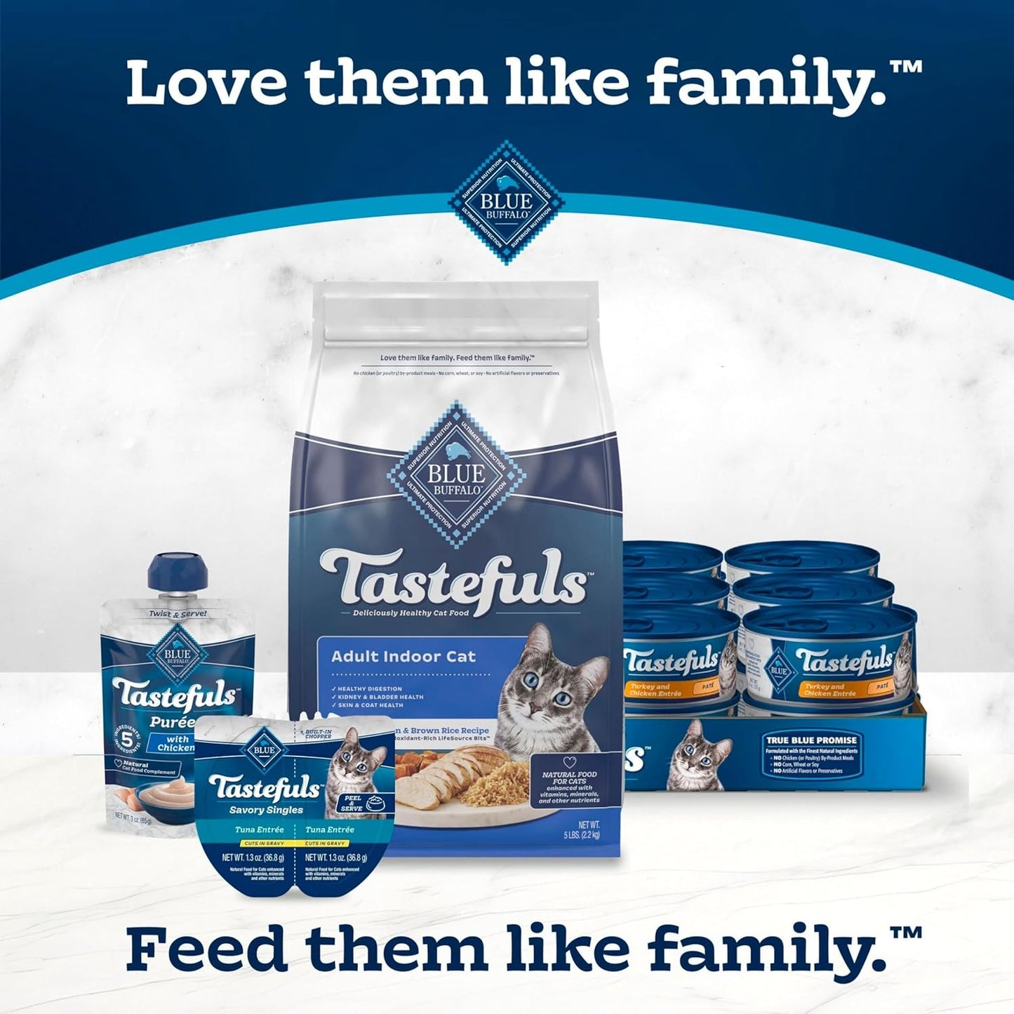 Tastefuls Natural Dry Food for Adult Indoor Cats, Chicken & Brown Rice Recipe, 15-Lb. Bag