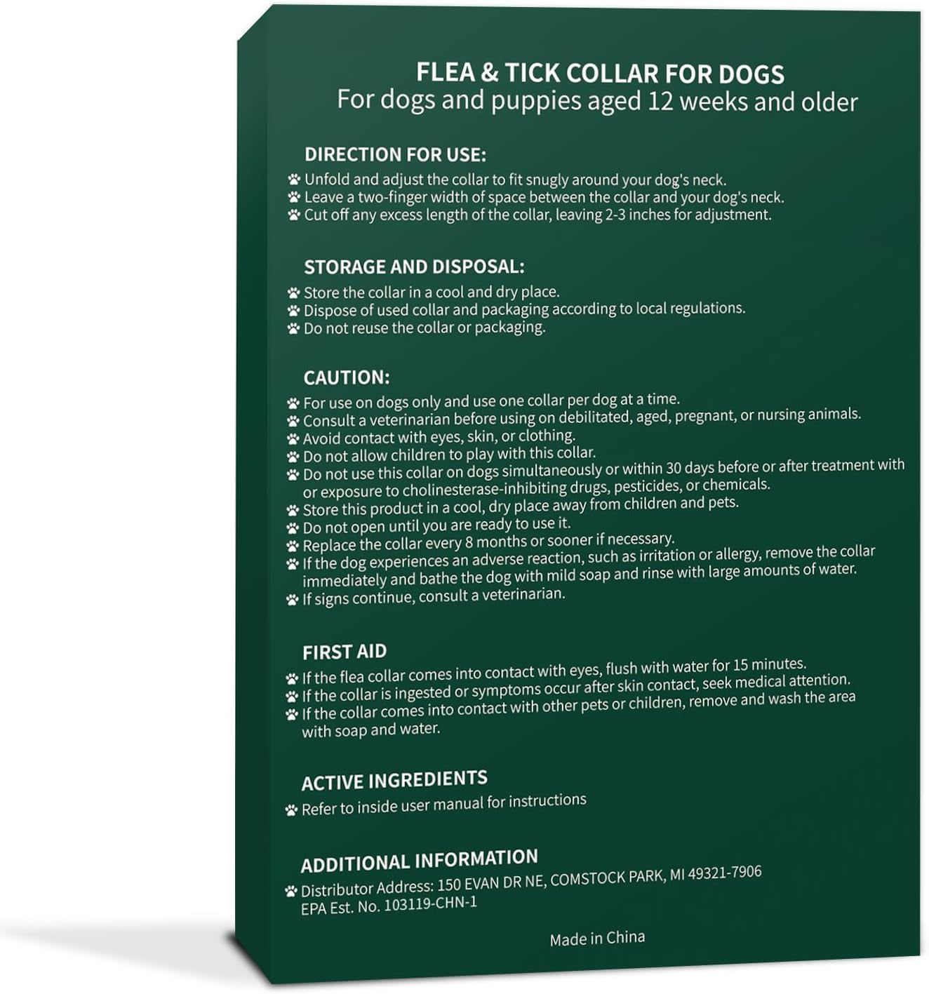 4 Pack Flea and Tick Collar for Dogs- Adjustable Dog Flea and Tick Collar- 32 Months Dog Flea and Tick Treatment - Water Resistant Dog Flea Collars for Puppy Small Medium Large Dog- Red & White