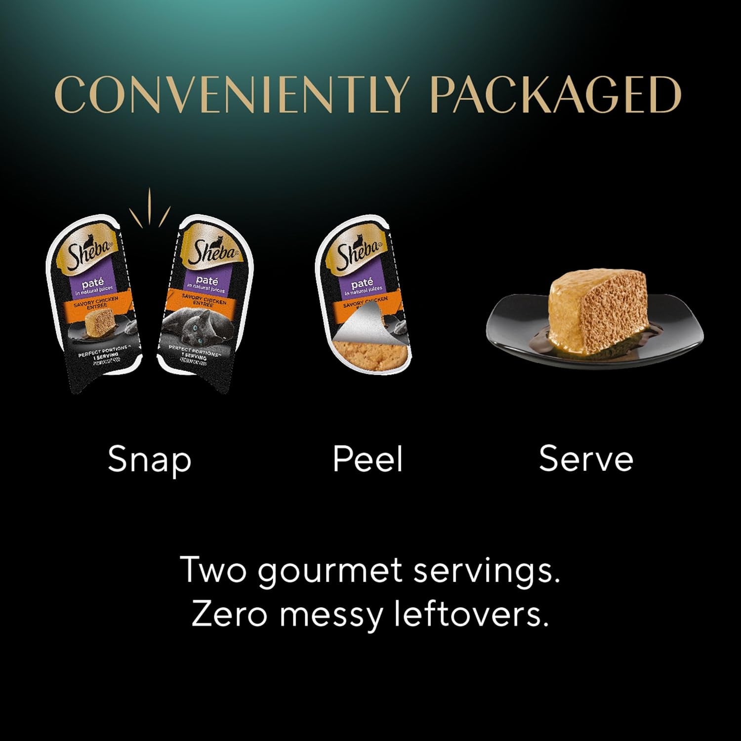 Perfect Portions Wet Cat Food Pate Savory Chicken Entree, 2.6 Oz. Twin-Pack Trays (24 Count, 48 Servings)