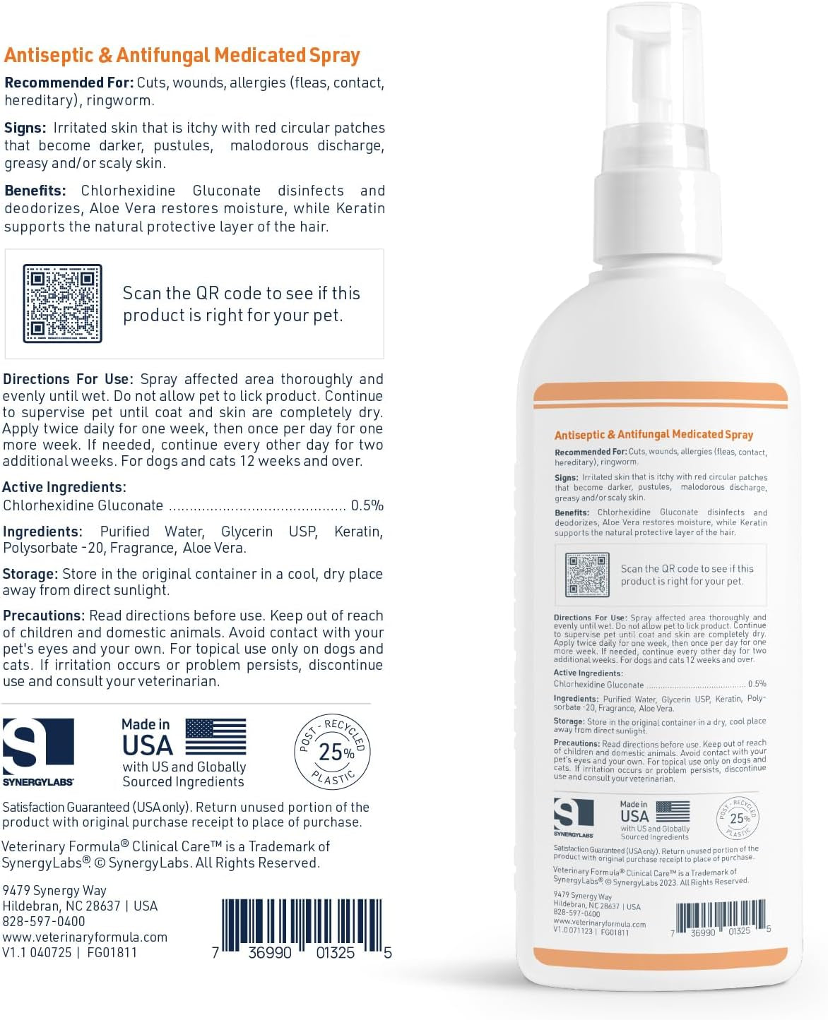 Clinical Care Antiseptic and Antifungal Medicated Spray for Dogs & Cats, 8 Fl Oz (1 Pack)