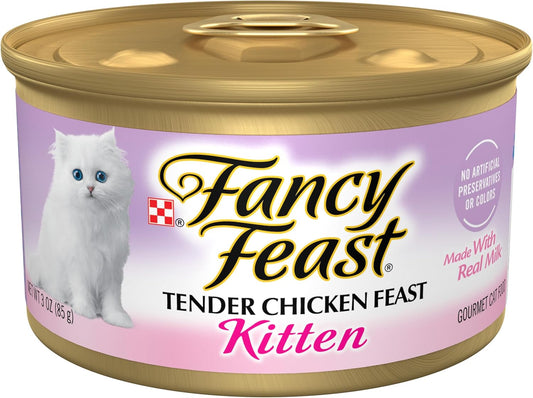 Purina  Kitten Tender Chicken Feast Wet Kitten Food Pate - (Pack of 24) 3 Oz. Cans
